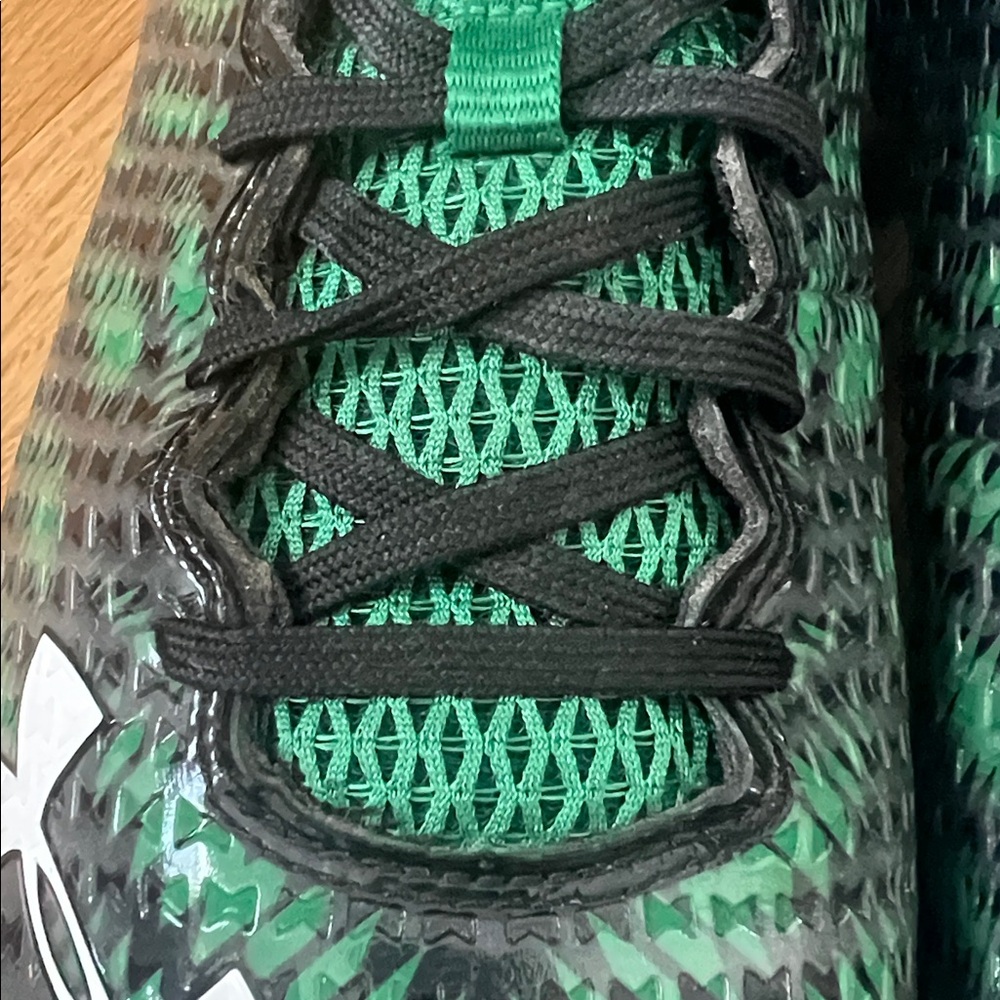 Under Armour Black/Green Highlight MC High-Top Cleats, Clutch Fit, Size Men’s 13 - Picture 14 of 15